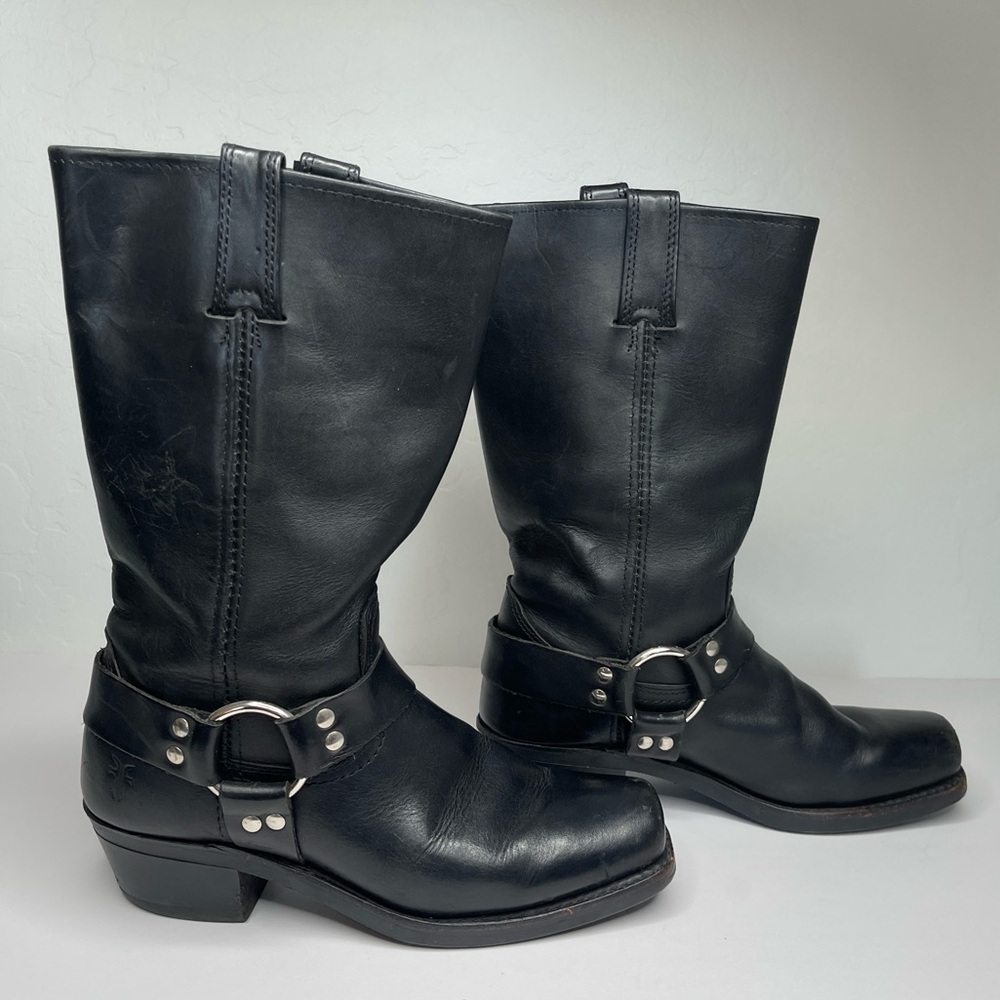 Frye Harness Black Boots